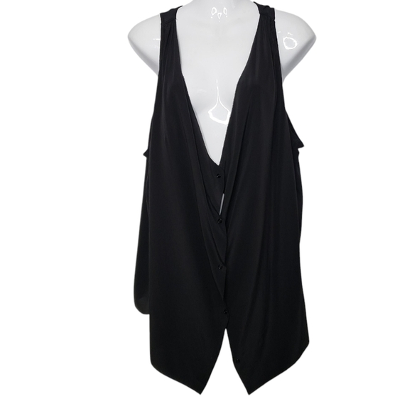 Wilfred Tops - Wilfred Aritzia Sheer Black Silk Ninon Sleeveless Blouse Top Women's Size Large